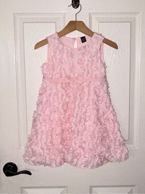 GAP Pink Rosette Petals Sleeveless Party Dress 🌸